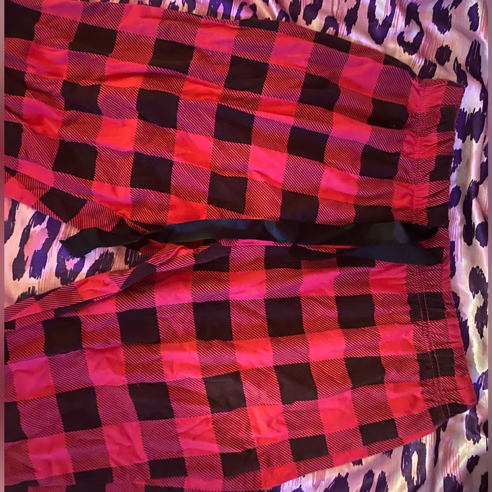 Pink Plaid Sweatpants